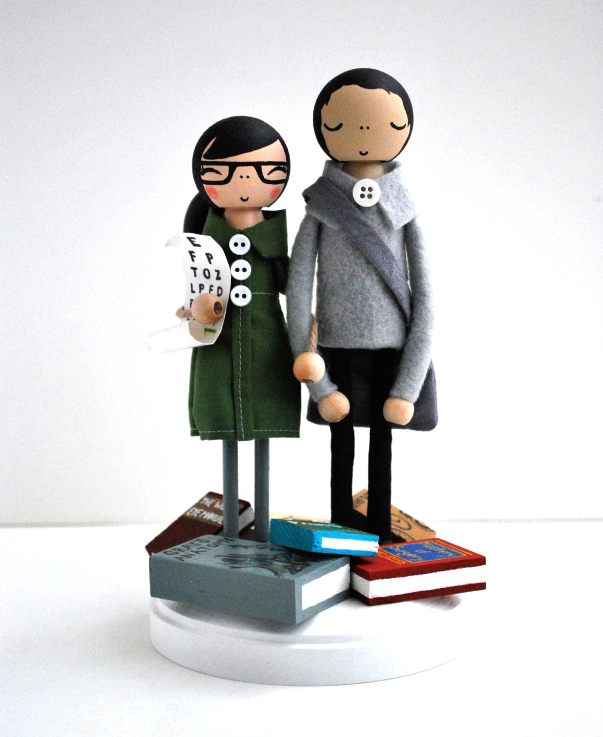 Custom Love in the Library Wedding Cake Topper