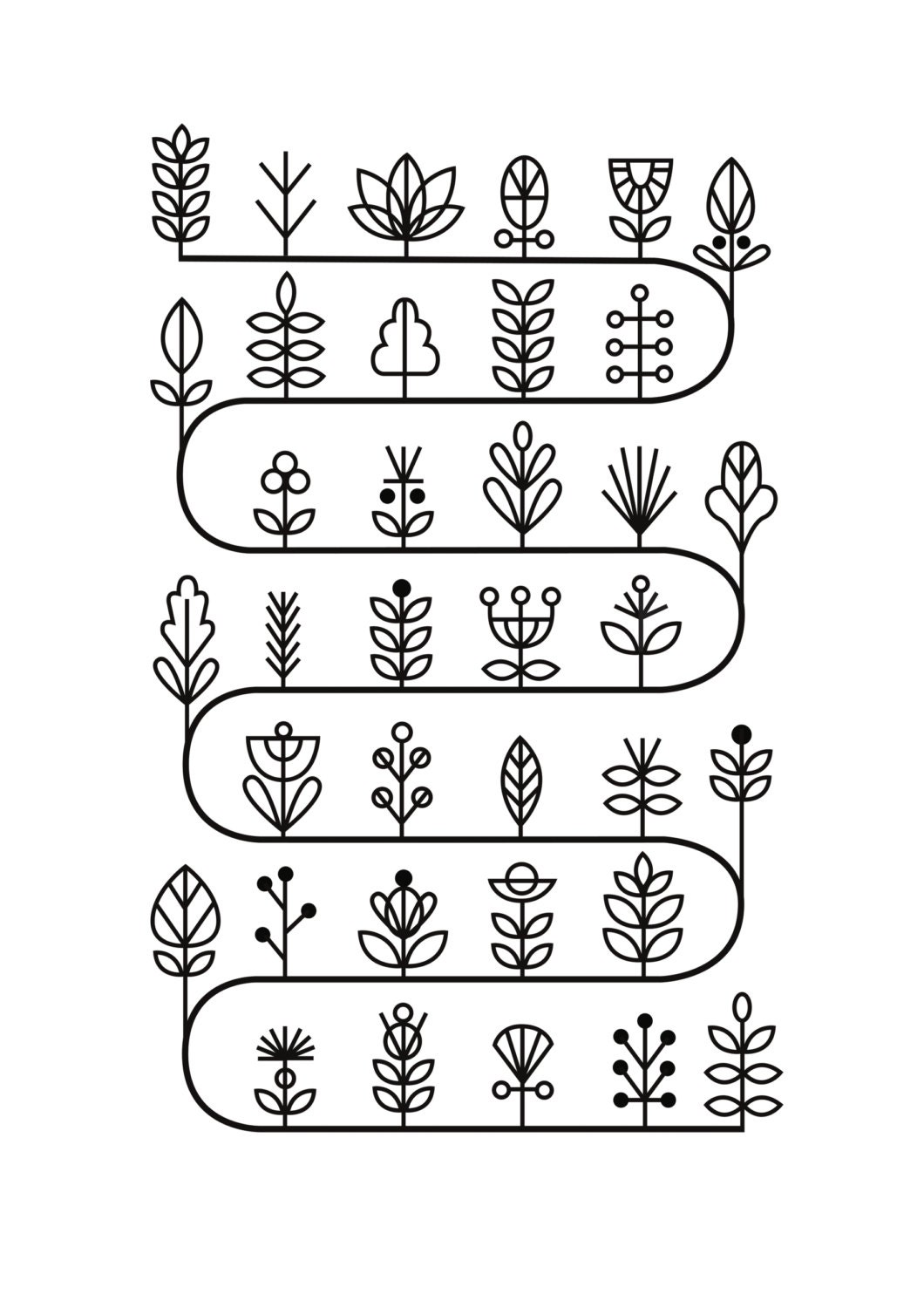 A3 Stem Cycle Risograph Print