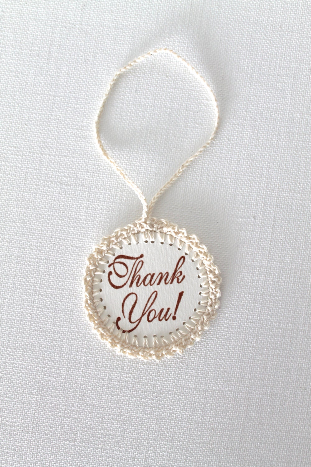 THANK YOU Gift Tags Handmade Crochet Circles One Tag Only