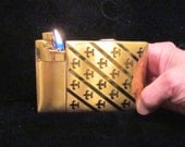 Vintage 1940's Lite-O-Matic Fleur De Lis Cigarette Case Elgin American Original Box Stunning Working Case Lighter RARE