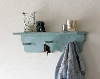 Seamist blue vintage distressed shelf