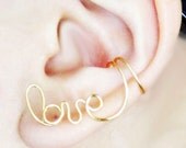 Ear Cuff Gold Love Earcuff Ear Wrap Cartilage