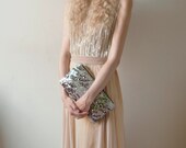DEEP Sea Green STELLA Slim Sequin Clutch. Pewter Silver Sequin Wedding Clutch