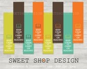 Digital Printable Bookmark - Keep Calm Carry On Redux