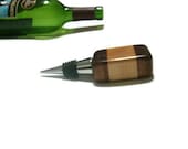Wood Bottle Stopper  - Upcycled Wine Stopper - Maple and Walnut - READY TO SHIP
