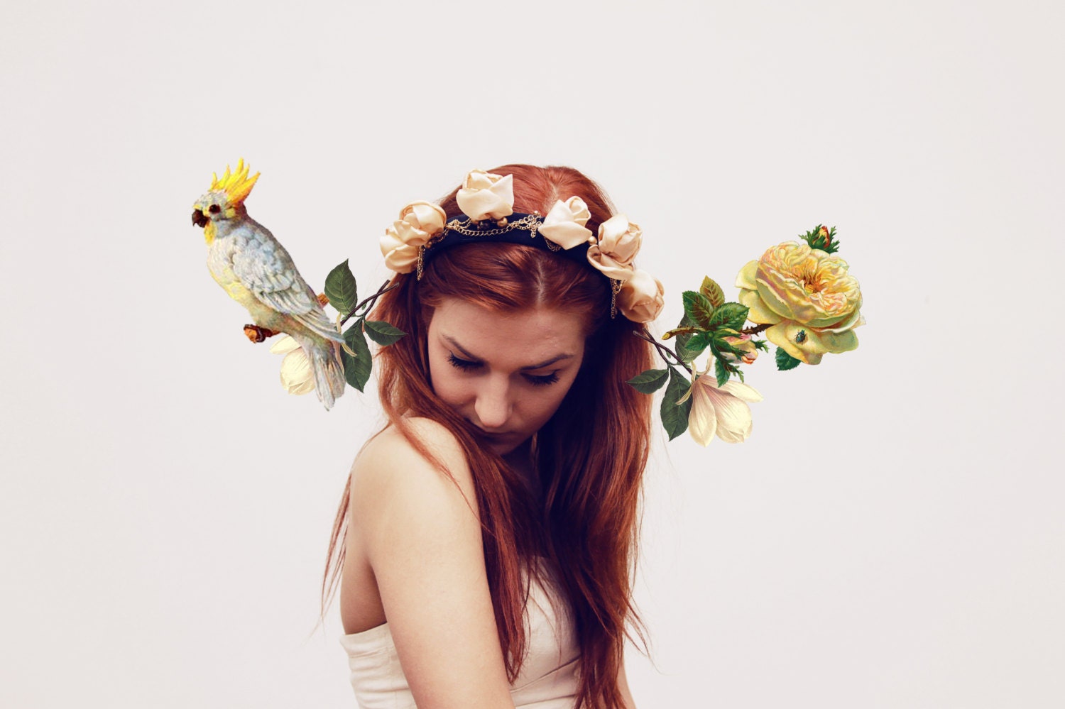 SAINT - taffeta and gold floral crown