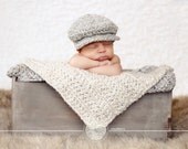Baby Boy Irish Donegal Cap, Preemie/Newborn Baby Boy Crochet Irish Donegal Baby Hat - 10 Colors Available Tweed Wool Photo Prop Baby Boy Hat