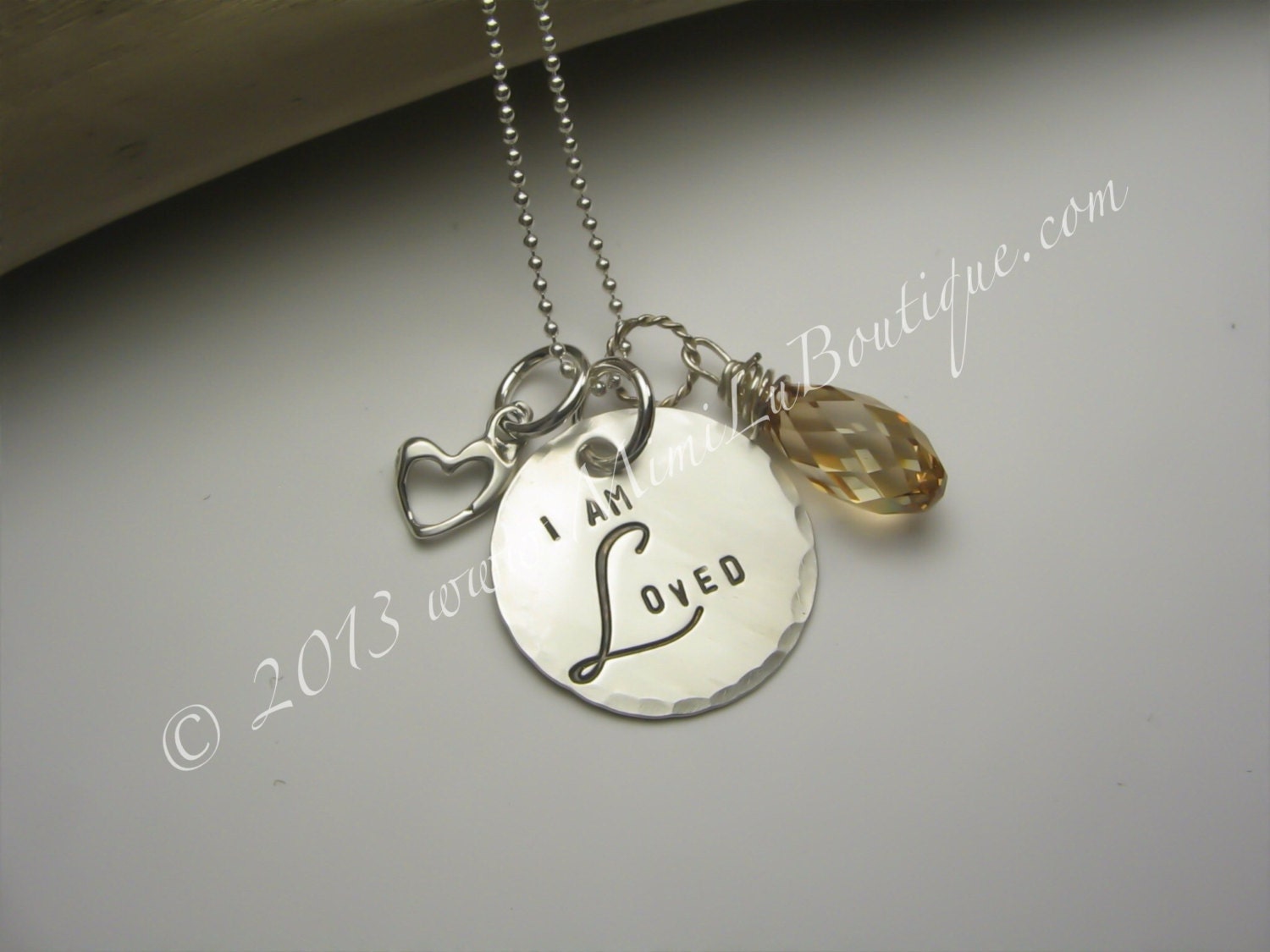 Mother's Day Jewelry - Hand Stamped I Am Loved Necklace - Personalized Gift for Mommy - Sterling Silver