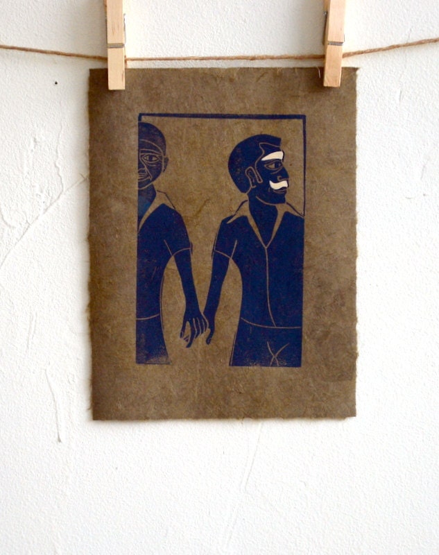 Hand-Pulled Linocut Print