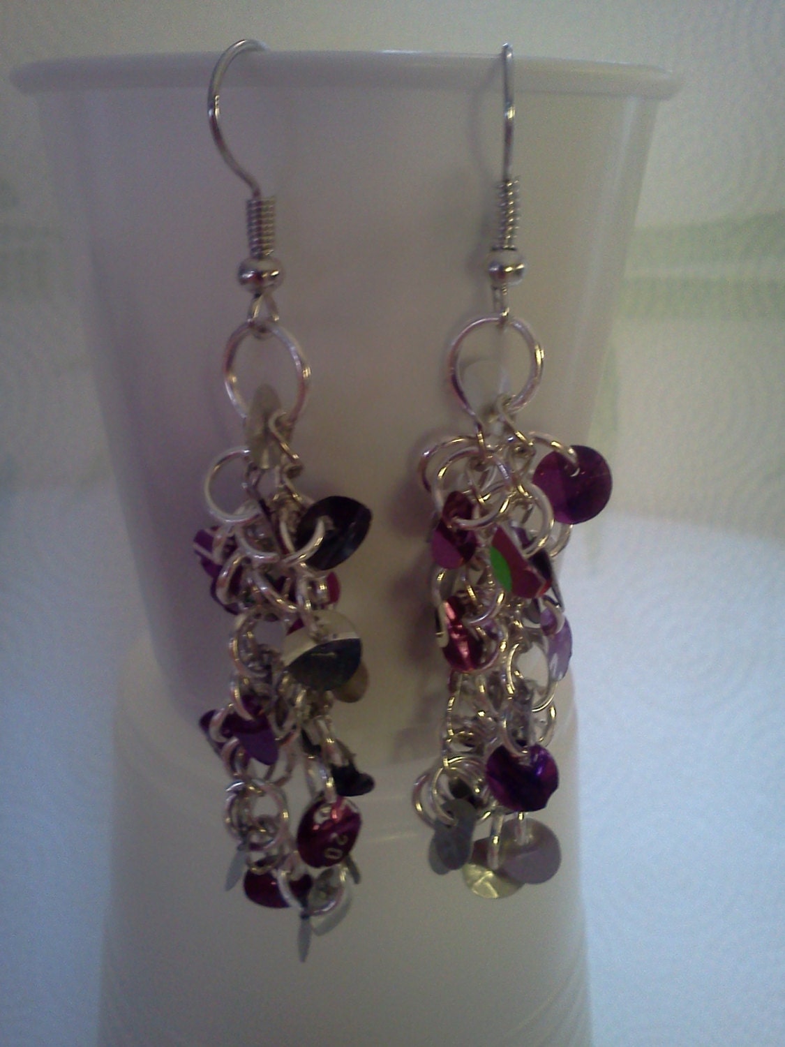 upcycled mountain dew pepsi purple fanta soda/aluminum/pop can hook dangle earrings