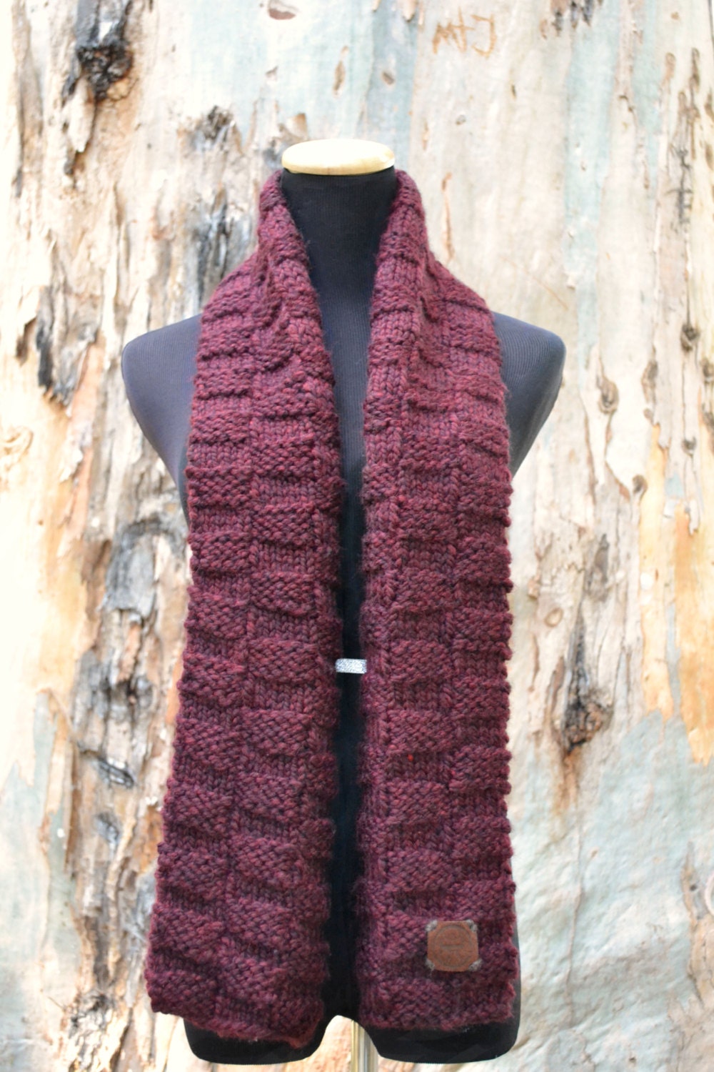 Men's Blood Red Checkerboard Scarf
