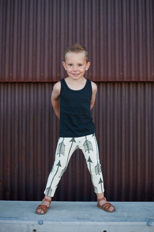 Salt City Emporium Black arrow print children leggings, modern organic skinnies, baby leggings, hipster kid, boy clothes, gender neutral