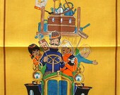 Australian Vintage Irish Linen and Cotton Tea Towel / Dish Cloth Family Vacation from the 70's New & Never Used