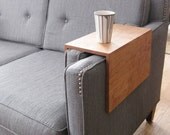 Couch Arm Wrap - SOLID WOOD custom arm drink rest laptop table for straight arm sofa