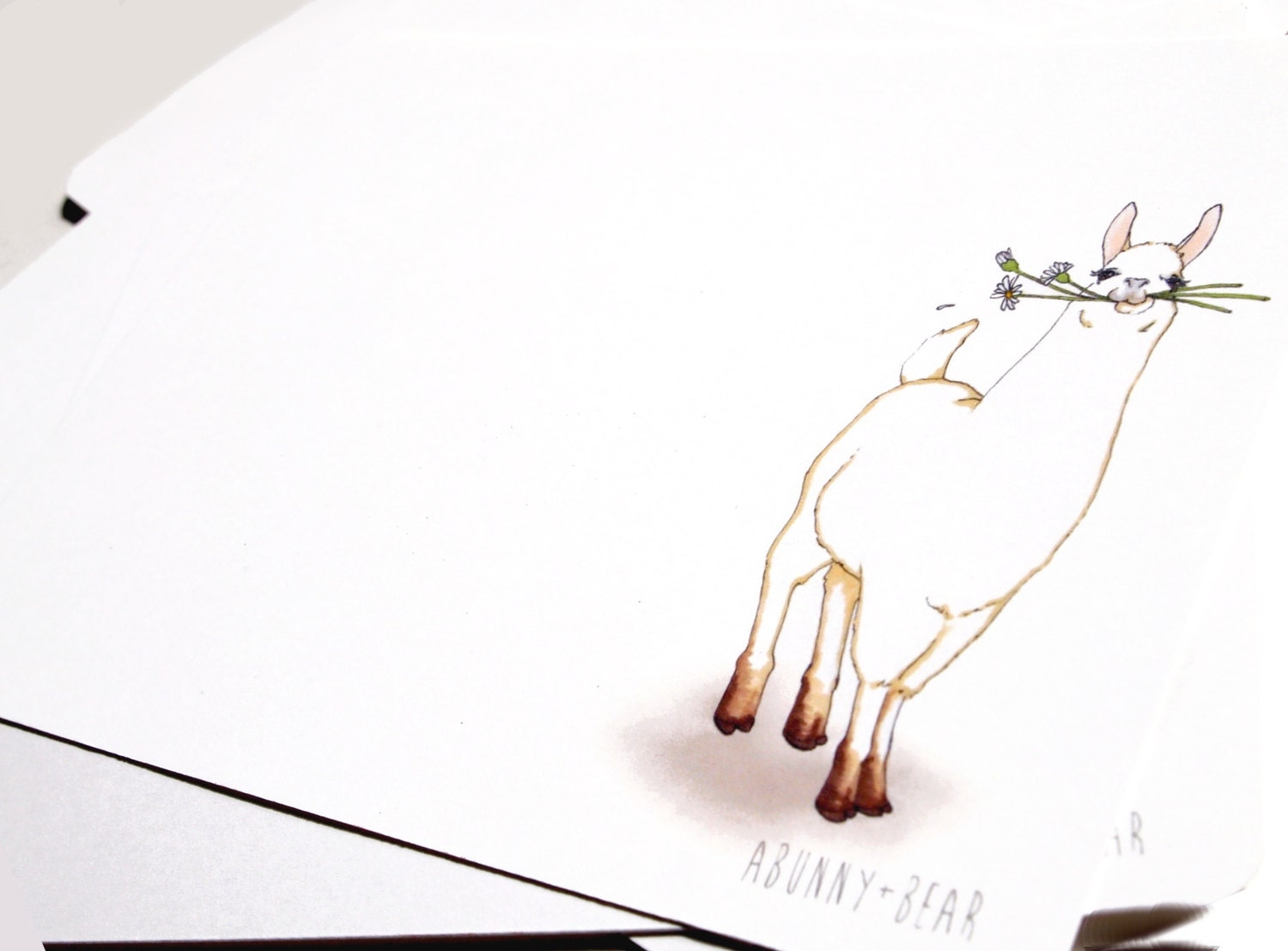 Blank illustrated note cards - llama, alpaca, fine paper goods gift set, notecards, stationery, stationaries, handmade letter
