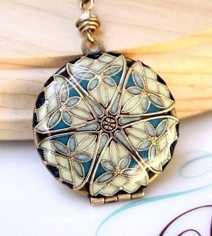 LOCKET, Blue Locket, Wedding Locket, Personalized Gift For Her, Photo Locket, Picture Locket, Brass Locket