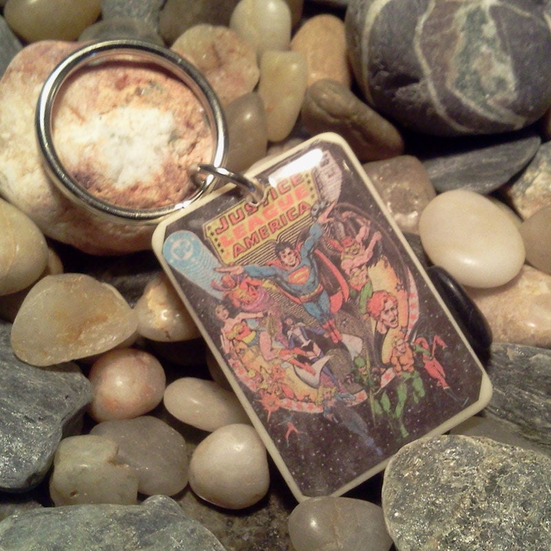 Justice League Recycled Keychain or Pendant