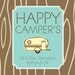 Vintage Camper Art - Happy Camper's Sign - Trailer Sign - Name and State Art - Woodgrain 8x10 art print