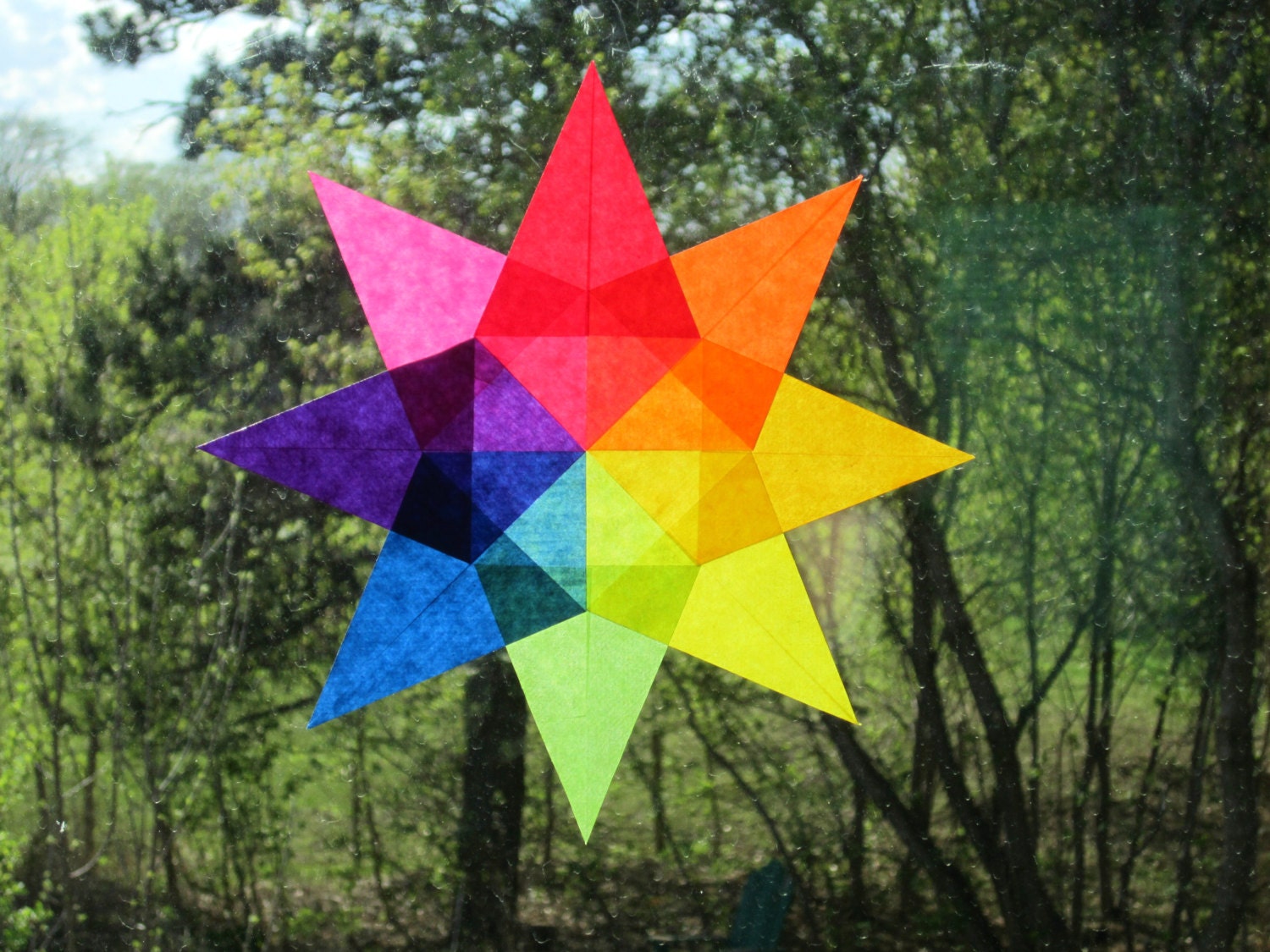 Rainbow Window Star for Nursery, Office, Party, Classroom, or Home Decoration