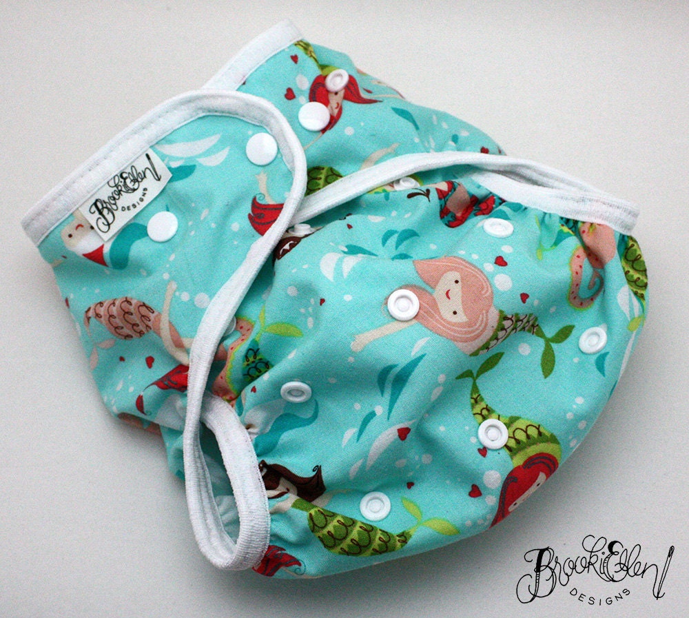 diaper cover swim Diaper Mermaid Friends Ready to Ship One Size