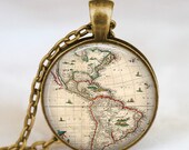 South America map pendant  North America map necklace,america  map  pendant, world map jewelry, US map jewelry