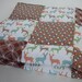 Meadow Deer Patchwork Baby Minky Blanket 32 X 32 READY TO SHIP On Sale
