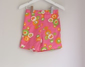 Vintage girls shorts pink and green floral 2/3T
