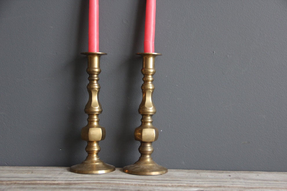 Solid Brass Glam Candlesticks