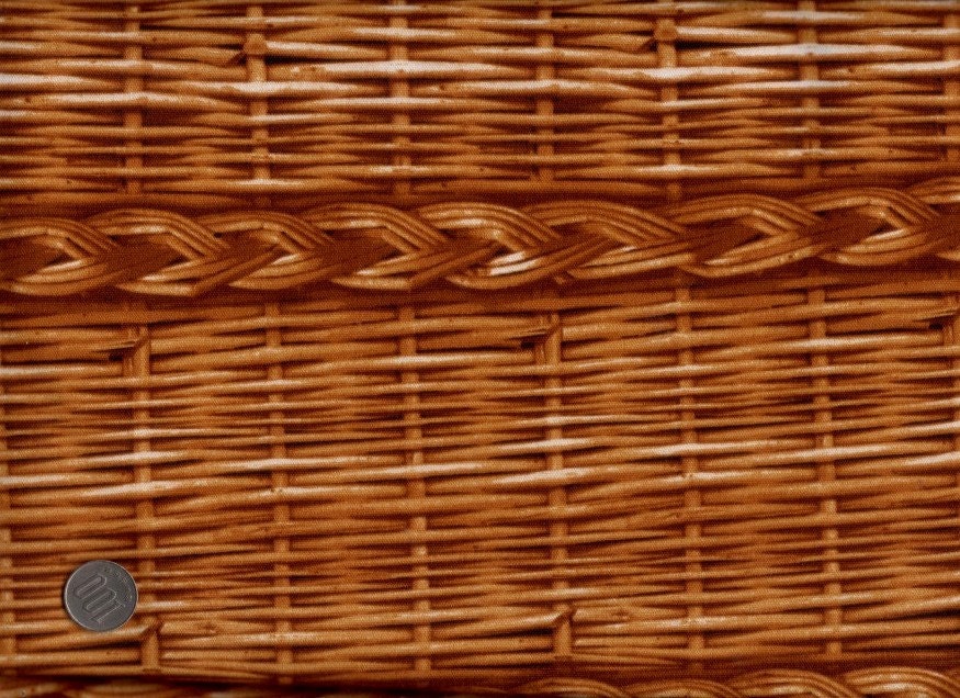 SALE One Yard Japanese Cotton Fabric Weave Basket Wannabe Print No. 2