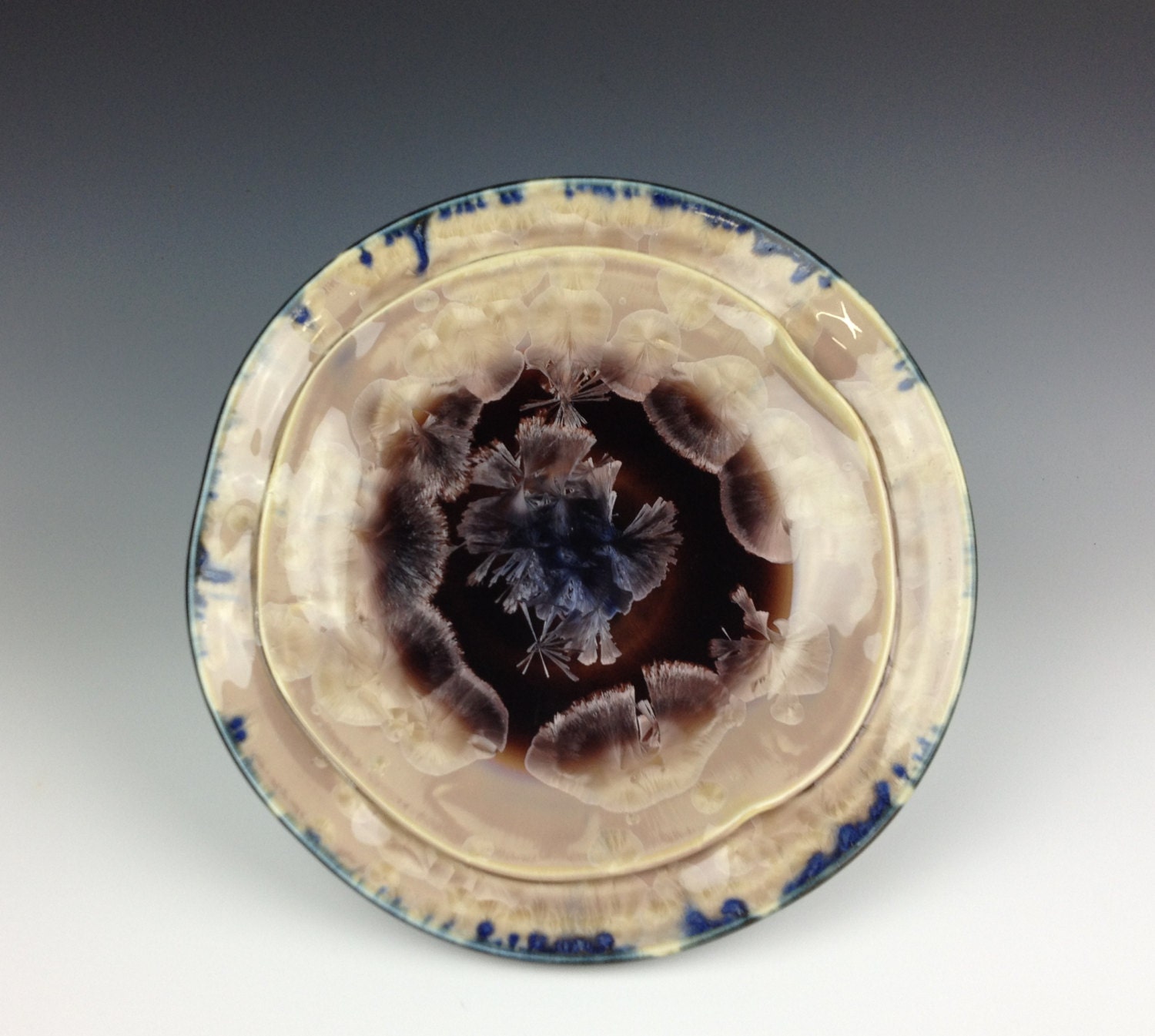 Silver Orchid Crystalline Flower Plate