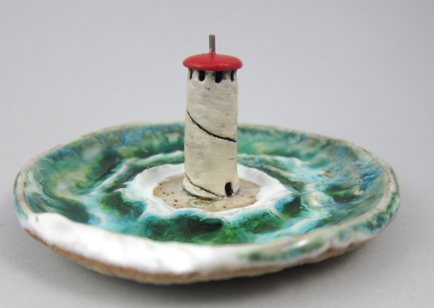 White Lighthouse...Keepsake Dish in Stoneware