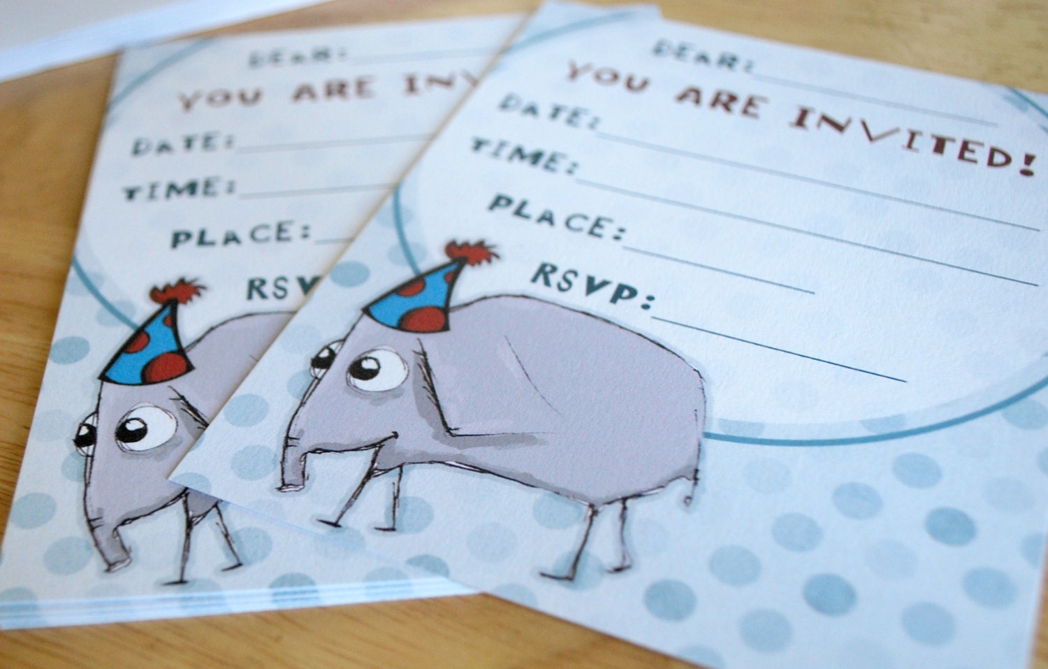Instant Download Eli the Elephant Birthday Party Invitations Printable DIY cute paper goods