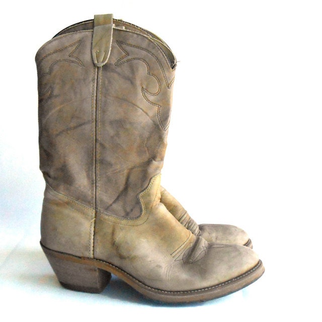 Mens Vintage Leather Cowboy Boots Size 9.5
