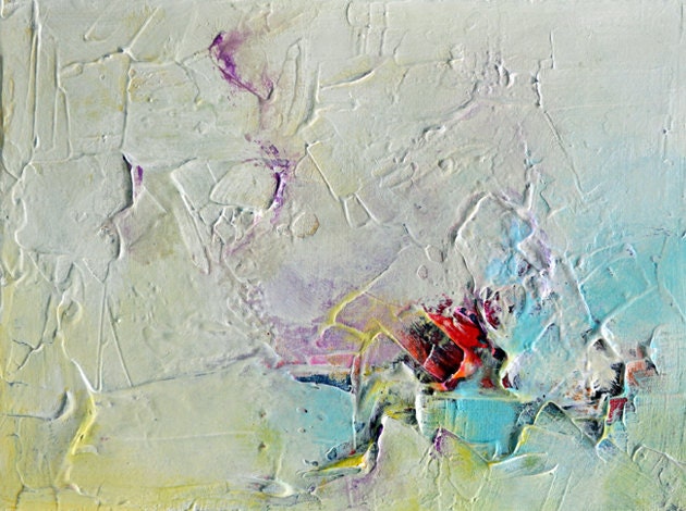Alone - Original abstract painting heavy texture 7x9 inch