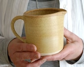Petite two serving pouring jug for milk - hand thrown in stoneware and glazed in natural brown