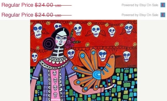 SALE ENDING - 11x14 Day of the Dead Print - Sugar Skulls Mexican Folk Art Poster Frida Kahlo