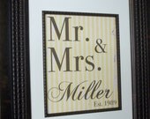 Personalized Distressed Stripe Wedding - Anniversary - Baby - Prints - FREE SHIPPING
