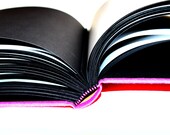 Handmade Linen Photo Album Hot Pink Fuchsia Black  60pgs Square 12x12