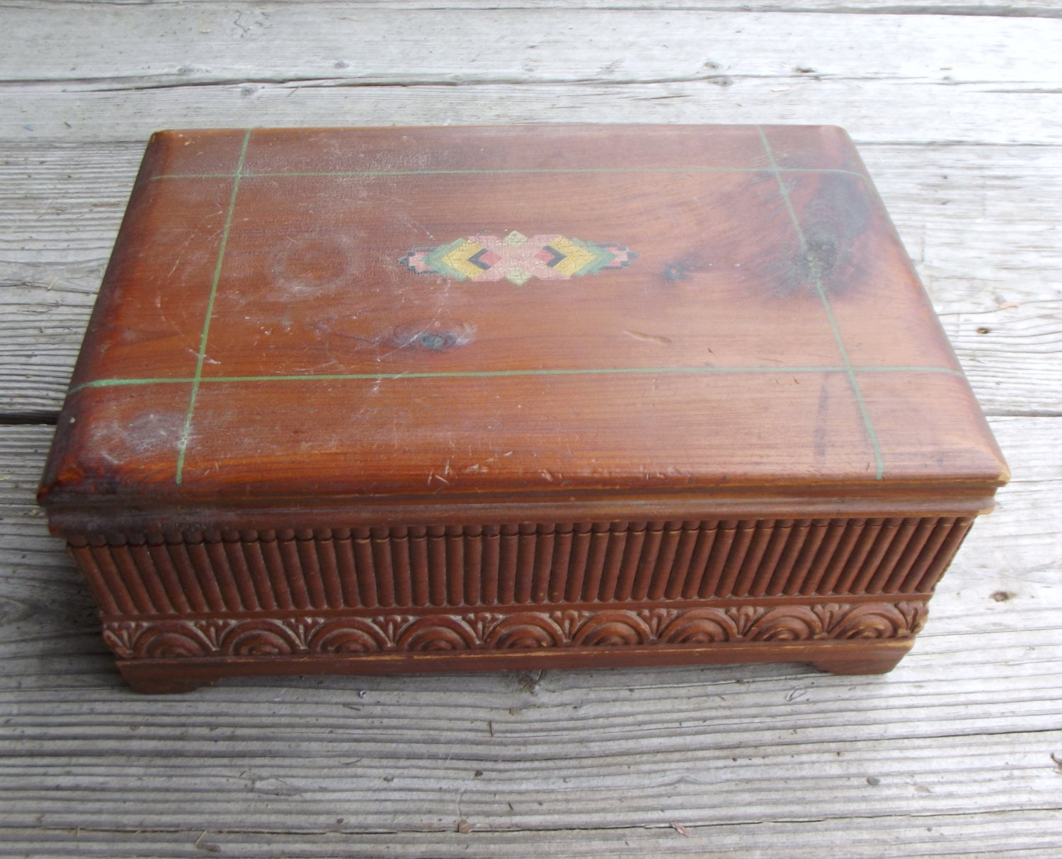 Rustic Dove Tailed Wood Box Looks Vintage