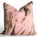Decorative Summer Pillow Cover 18x18" - Brown, Pink - Home Decor - Natural Linen Living Room Throw Pillow Case - Hand-Dyed Fabric