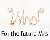 Bridal Jewelry, Mrs Pendant, Future Mrs, Custom Pendant Necklace, Personalized Wire Name Jewelry