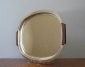 Large Danish Modern Stainless Serving Tray