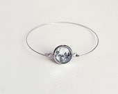 luna - full moon bangle - minimalist galaxy, universe, space jewelry