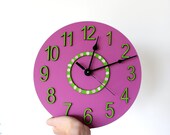 Girls Bedroom Purple Wall Clock, Nursery Room Decor