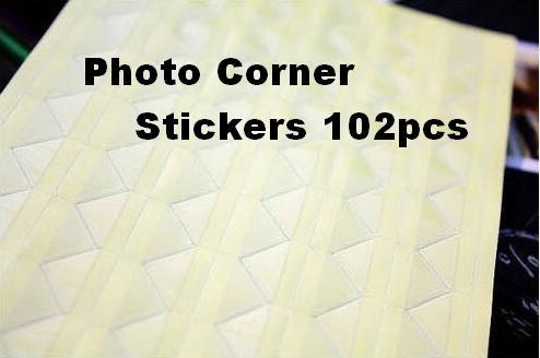 102pcs album sticker adhesive photo corner embalishment scrapbooking edge corner photo mounts  transparent diy family special card gift