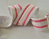 Grain Sack Camera Strap Red Stripe European Vintage Antique