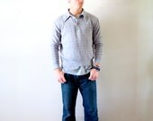 Vintage grey retro mens spotted sweater