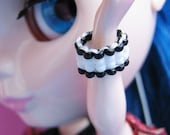 Black & White Blythe Cuff Bracelet beaded also fit Pullip Dolls