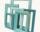 Shabby Chic Picture Frames Turquoise Aqua Distressed Picture Frame Set Home Decor