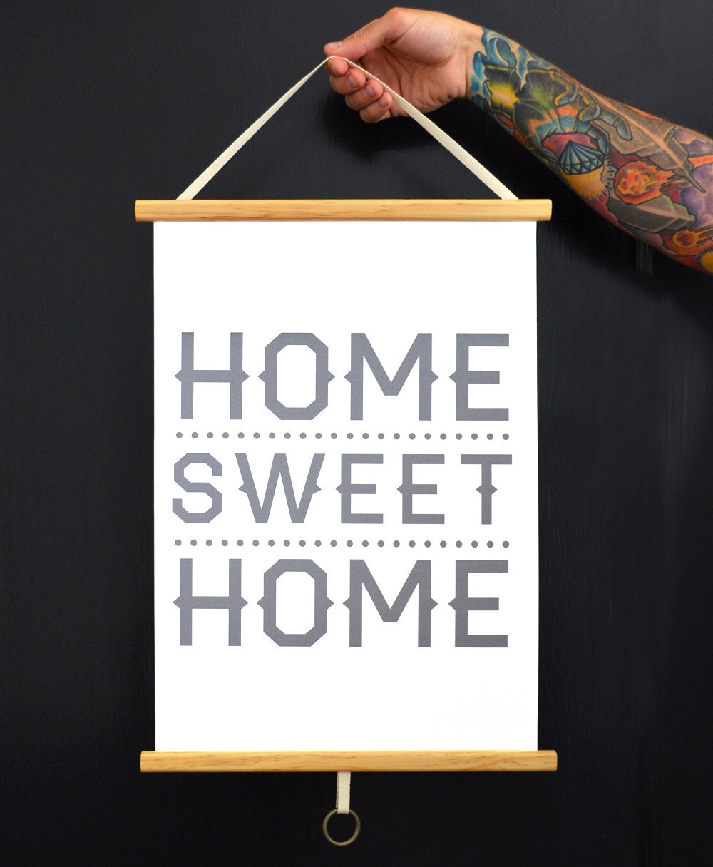 Home Sweet Home Typography Canvas Pull Down Chart - 0617